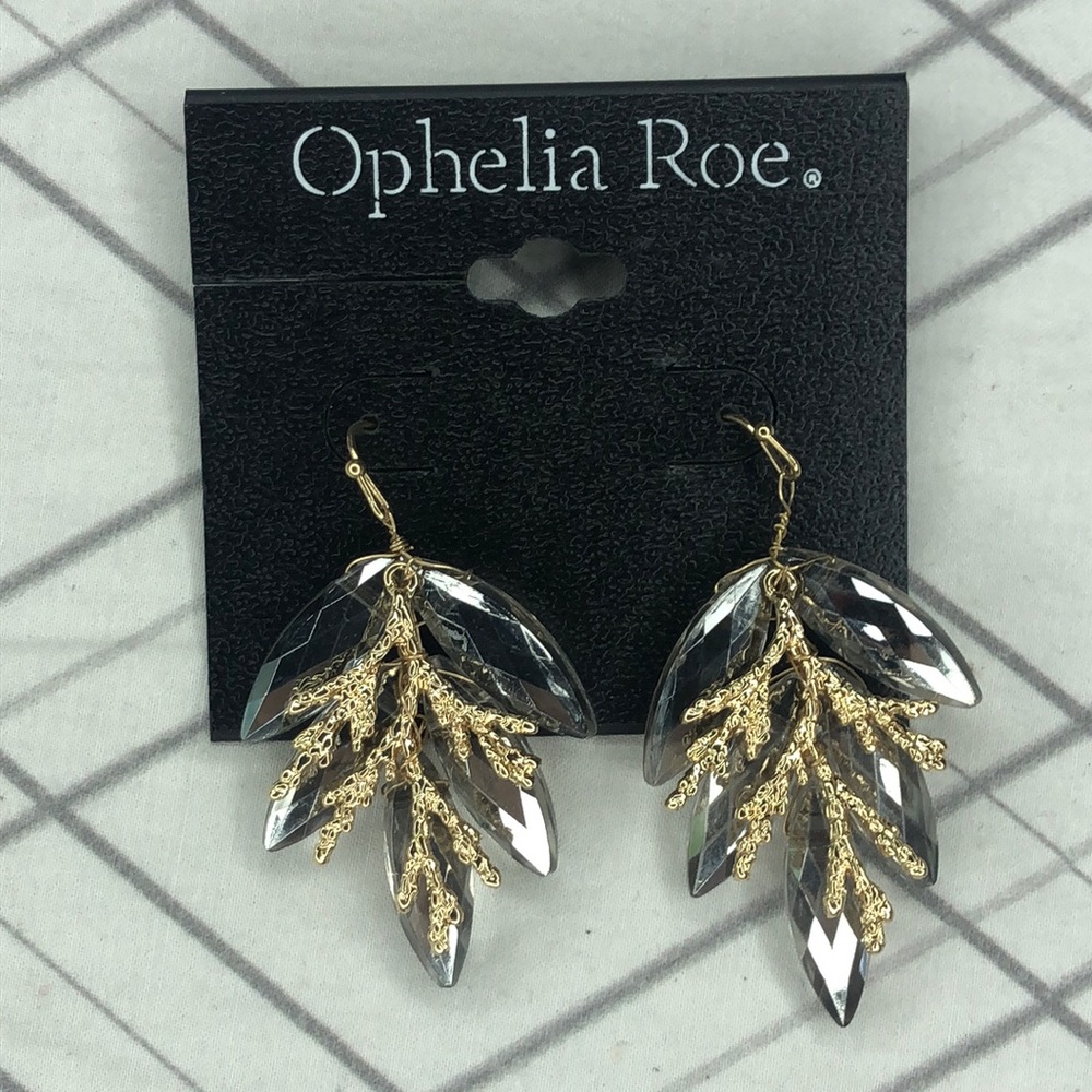 Ophelia Roe Beaded leaf earrings